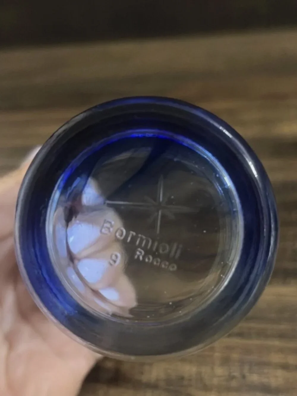 Vintage Bormioli Rocco Murano Cobalt Blue Swirl Glass Tumblers Set of 12